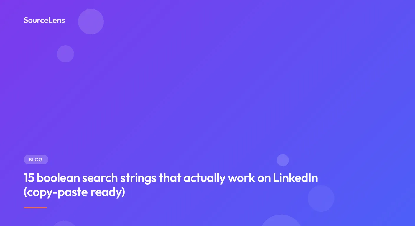 Cover for LinkedIn Boolean Search Operators 2026: 15 Copy-Paste Examples