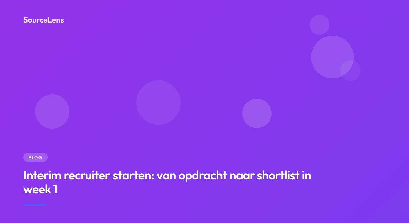 Cover for Empezar como recruiter interim: De encargo a shortlist en la semana 1